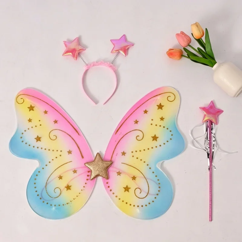 3pcs Wings，Organza butterfly Wings，Angel Wings，Halloween Cosplay，Masquerade Role-Play