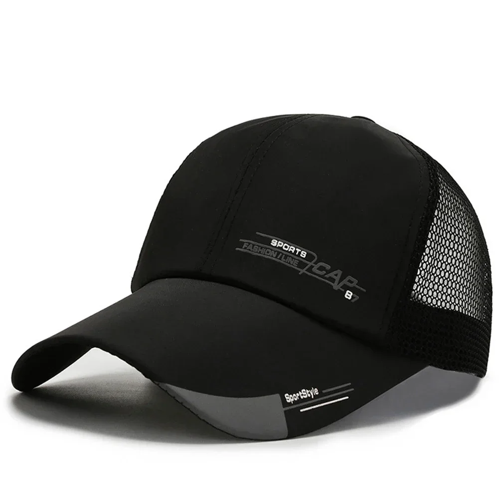 Gorra de béisbol de poliéster para hombre, gorro ajustable, transpirable, 56-60cm, 70g, para acampar, pescar y cazar