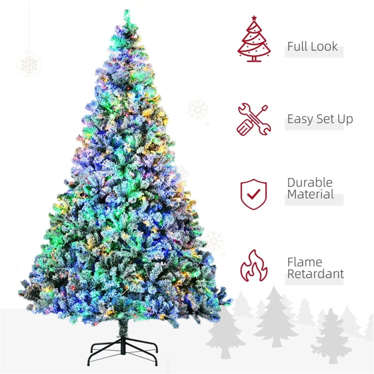 9ft Christmas Tree Decoration Lights, Packaged Courtyard Interior Usable