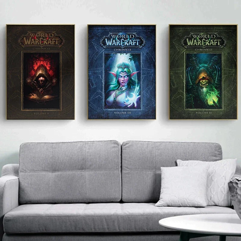 World of Warcraft Classic Pop Video Game Chronicle Posters and Prints Canvas Printing Wall Art Picture for Gamer Room Decor Gift