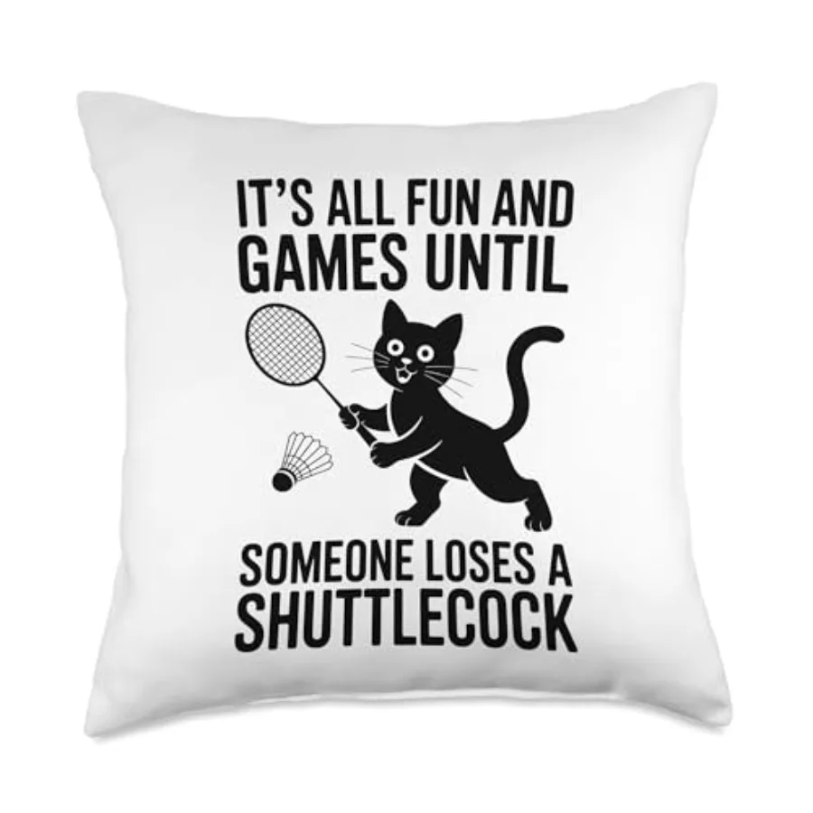 

Все весело и игриво, пока кто-нибудь не проиграет воланчик, мужская декоративная подушка.