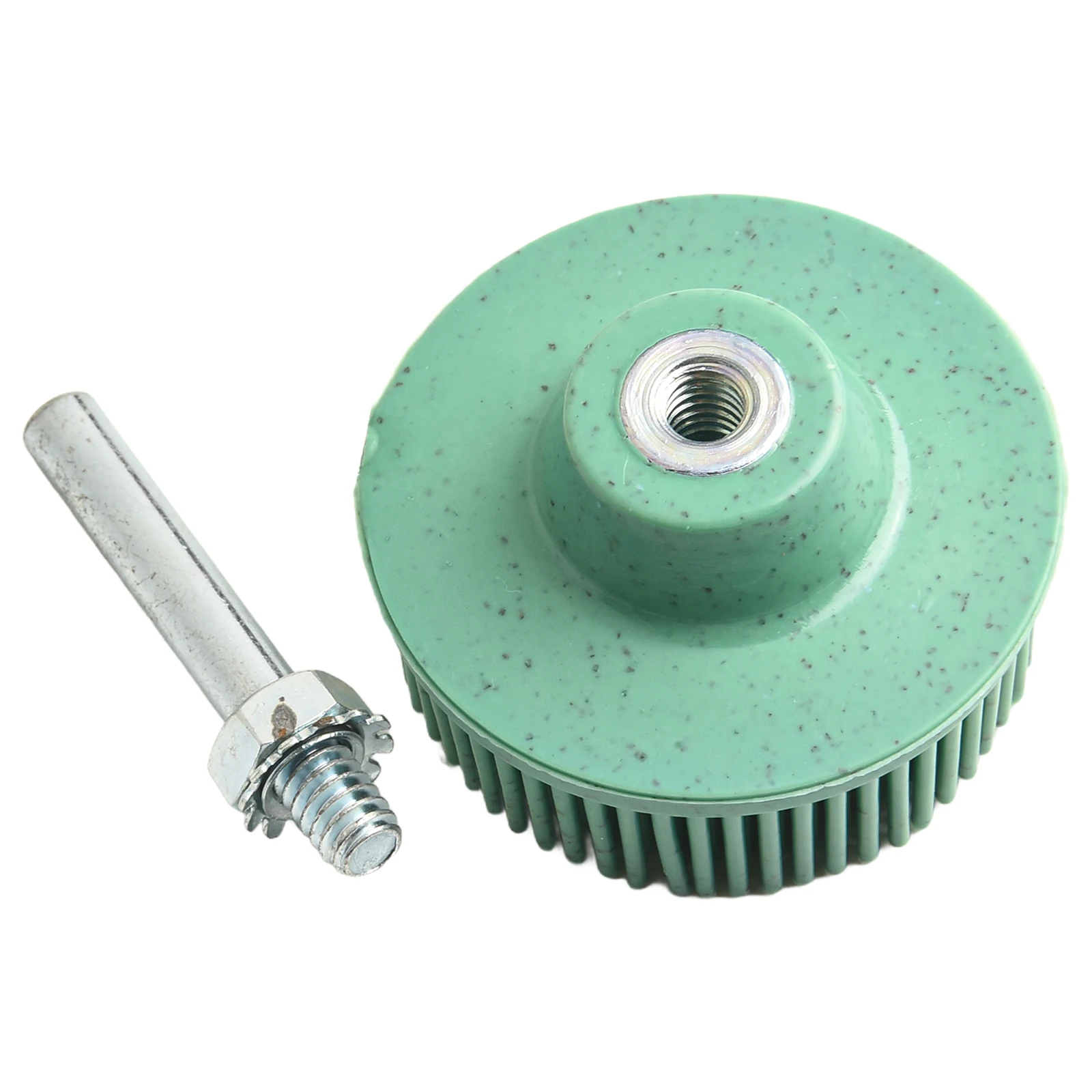 5pcs Rubber Bristle Disc Brush Set Green For Metal Aluminum Iron Deburring Polishing And Finishing Grinding Accessories