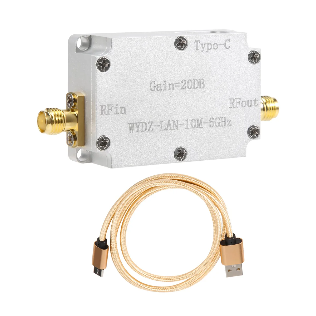 10M-6GHz Low Noise Amplifier Gain 20DB High Flatness LNA RF Signal Driving Receiver Front End for Radio FM Radio, 20DB