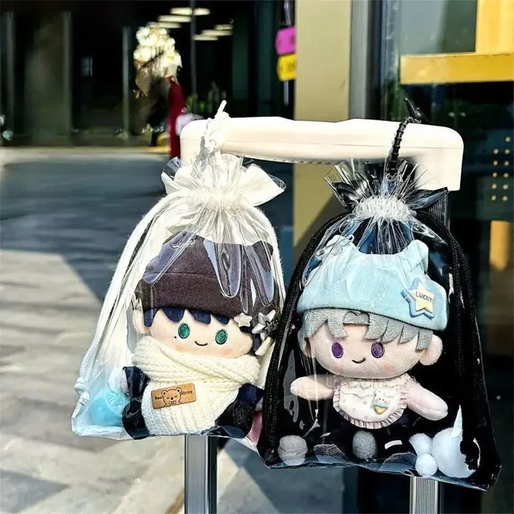 

Мини 17 см прозрачный защитный чехол, подвесная сумка для хранения для куклы Labubu, прогулочная сумка, аксессуары для кукол