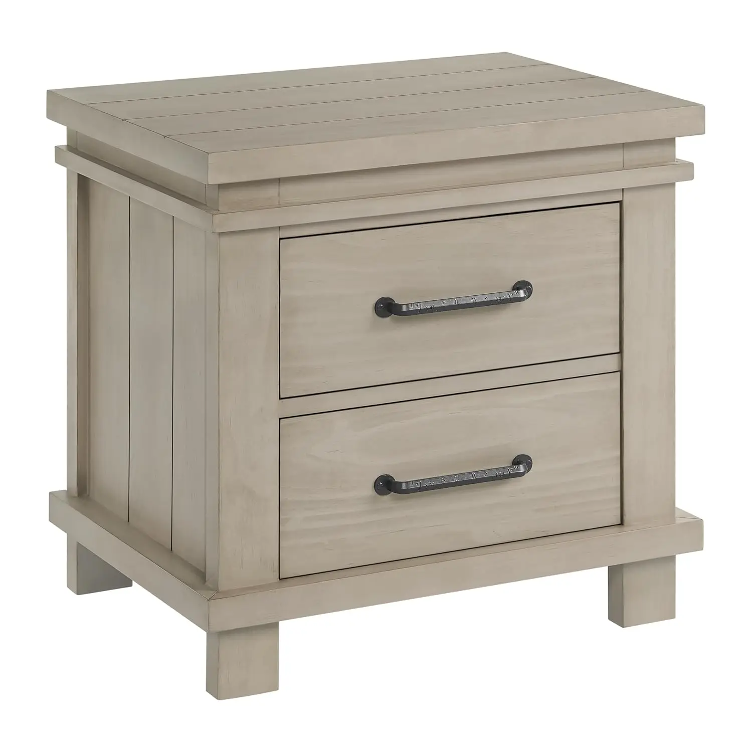 Premium Soft Closing 2-Drawer Nightstand, Smooth Stone Wash Finish, Customized