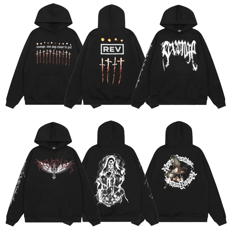 Black Fleece REVENGE Hoody Sweatshirts Winter Fashion Creative Printed Leisure High Quality Revenge Pullovers