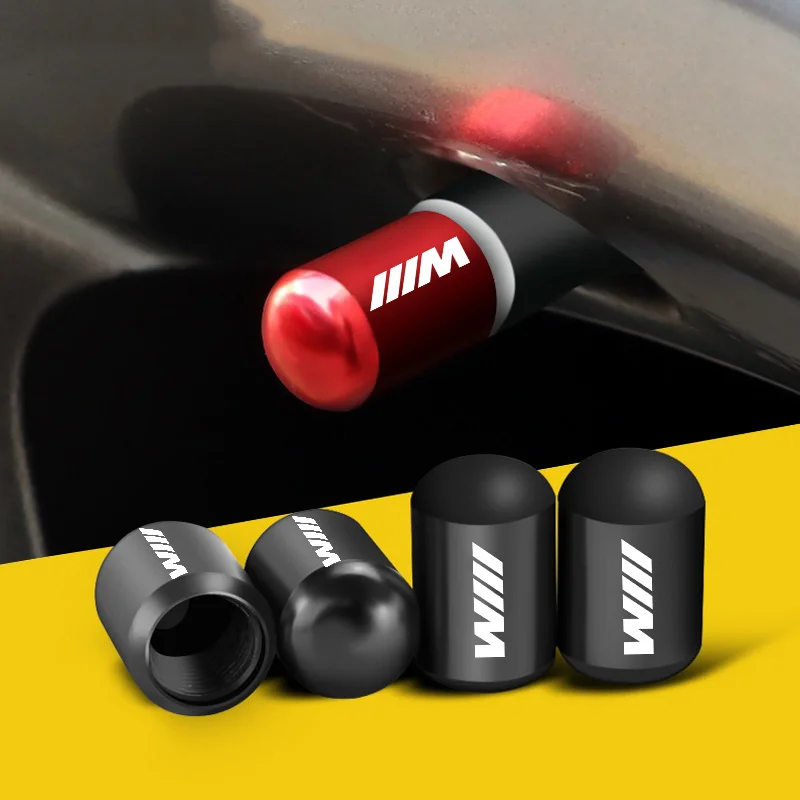 4PCS Auto Wheel Tire Valve Stem Caps Cover For BMW M Power Performance E90 E91 E92 E93 X1 X3 X5 X6 M3 M5 F18 E63 Car Accessories