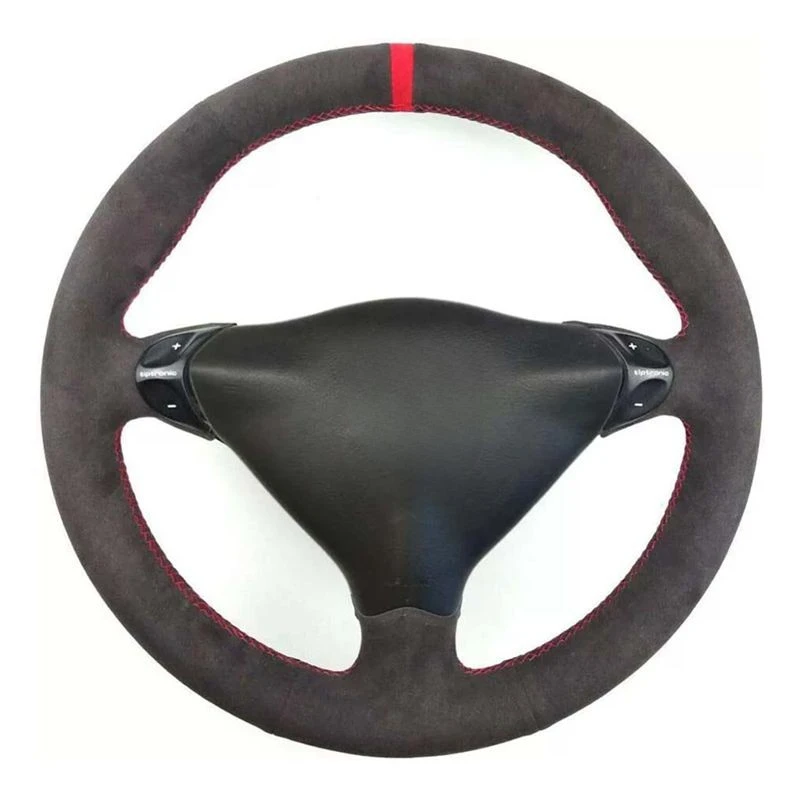 Hand-Stitched Car Steering Wheel Cover Soft Black Suede Car Steering Wheel Covers For Porsche 911 986 996 Carrera Boxster S