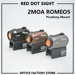 ROMEO5 Red Dot Sight Holographic Reflex Compact 2 MOA Airsoft Riflescope Hunting Scope With Riser 20mm Rail Mount