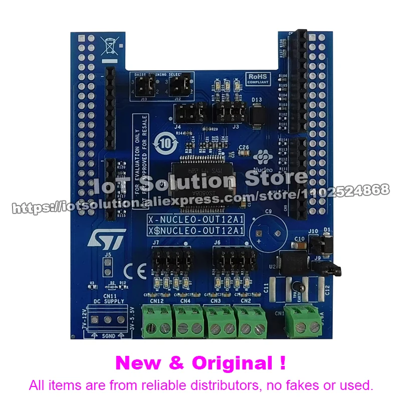 X-NUCLEO-OUT12A1 Industrial digital output expansion board based on ISO808A for STM32 Nucleo