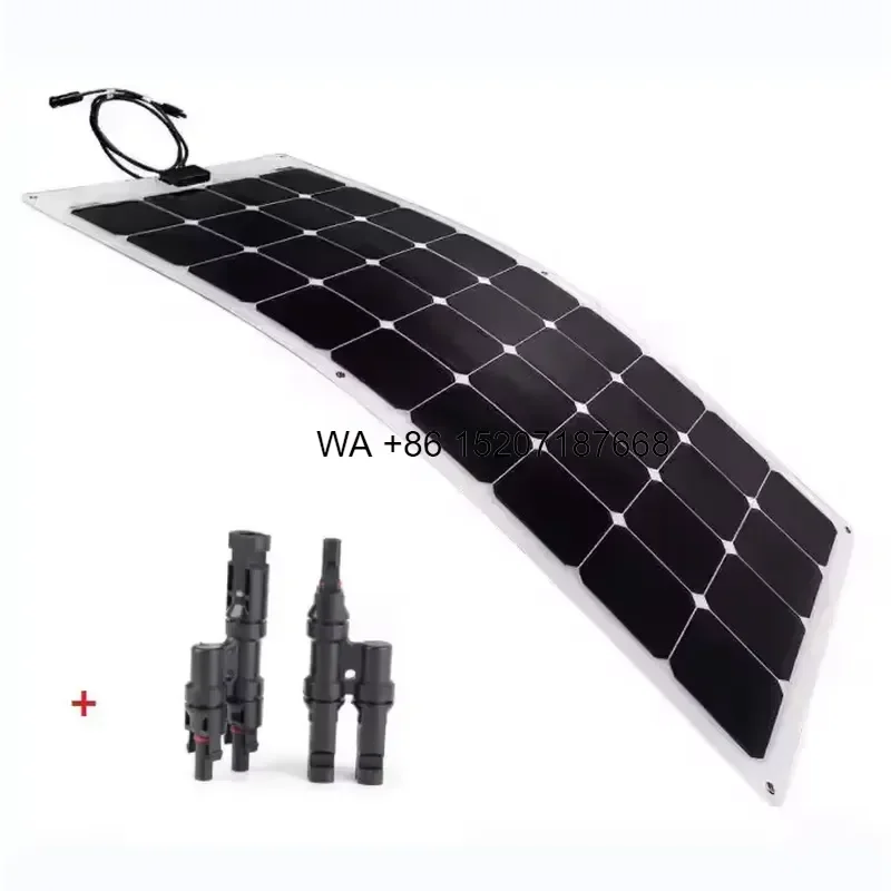 Wmwmnu for Sunpower 130W Flexible Solar Panel IBC Back Contact 19.5% Efficiency ETFE Front IP67 Bendable Module for RV Boat
