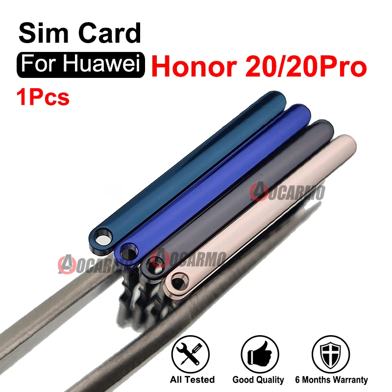 Blue Gold Purple Green Black SIM Card Tray Slot Holder For Huawei Honor 20 Pro 20Pro Replacement Parts