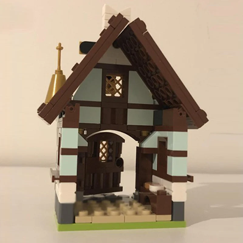 Medieval Castle Model MOC Building Bricks Ancient Architectural Church Modular Technology Children Holiday Gifts Assemble Toys