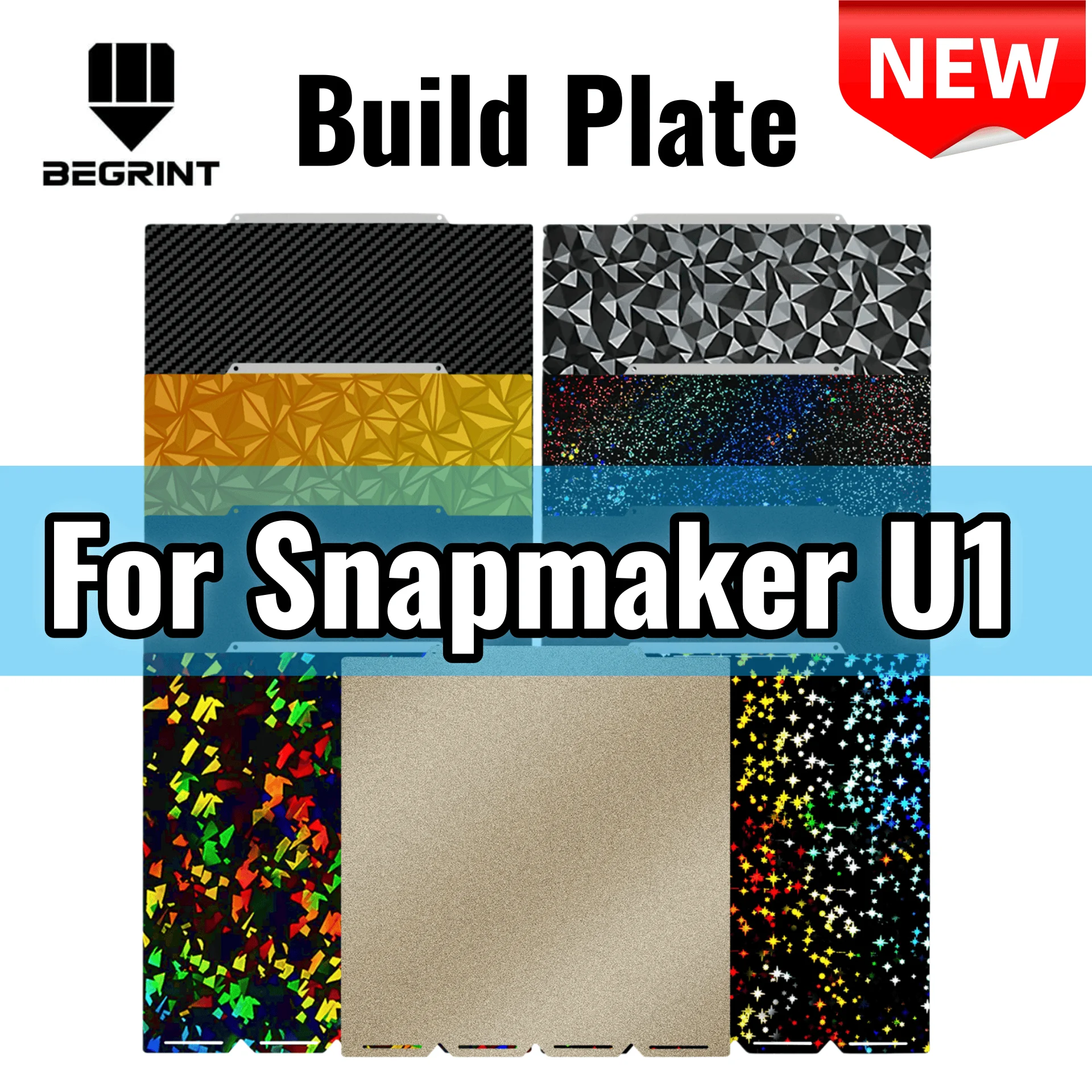 

For Snapmaker U1 Build Plate 270x270mm Smooth Textured PEI Steel Plate Carbon-fiber Steel Plate For Snapmaker Upgrade Parts