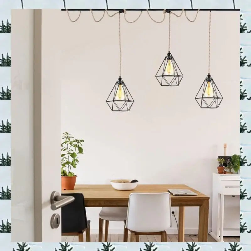 

Lamp Guard Ceiling Fixture Lamp Shade Industrial Vintage Style Light Shade For Pendant Lights,Iron Wire Diamonds Shape