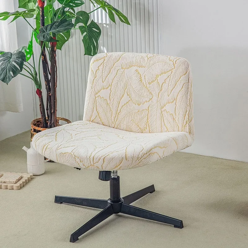 ワイドシートノンスリップバーシングルチェアカバーアームレスオフィスデスクチェアカバージャカード無地弾性バニティチェアカバー