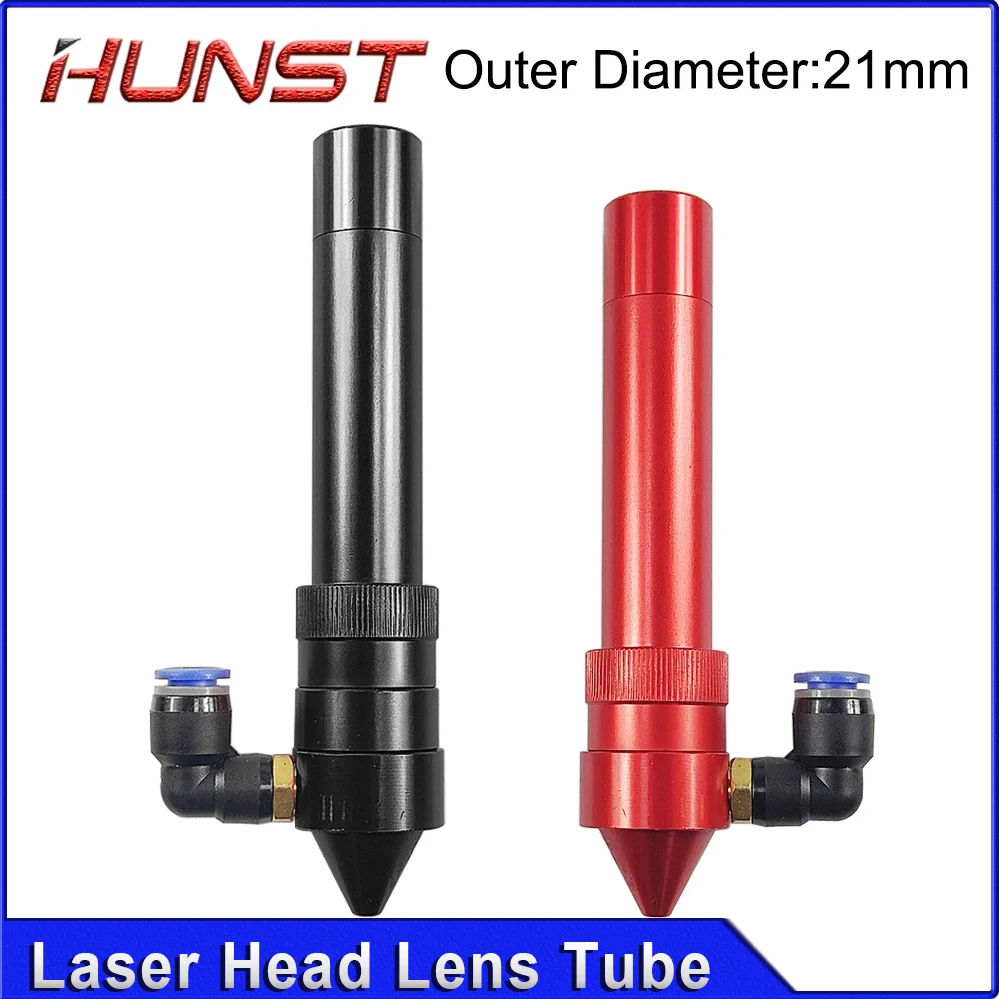 HUNST CO2-Laserkopf-Linsenrohr, Außendurchmesser 21 mm + Luftdüse für Linsendurchmesser 20 FL 50,8/63,5 mm für CO2-Laserschneidmaschine