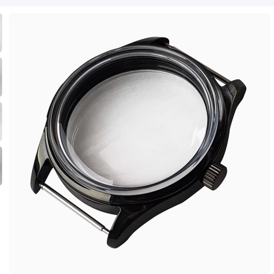 42 มม.สแตนเลสสตีลเหมาะกับ 37 มม.นาฬิกาสําหรับ ETA6497/6498/ST3600/ST3620 การเคลื่อนไหว 3ATM Bubble Glass