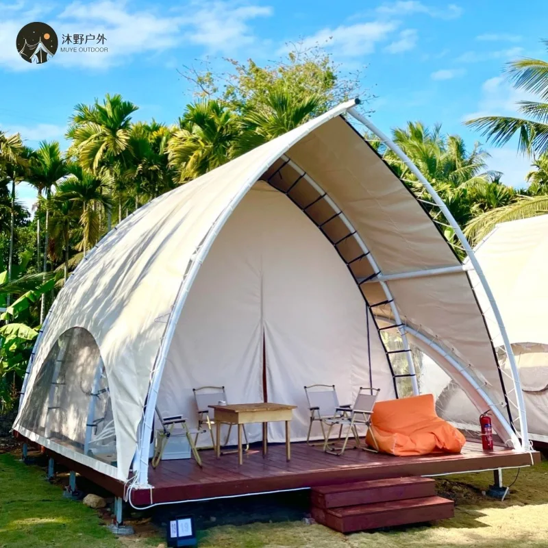 

Muye outdoor camping large camping roof sailing tent hotel scenic camp hotel tent manufacturer