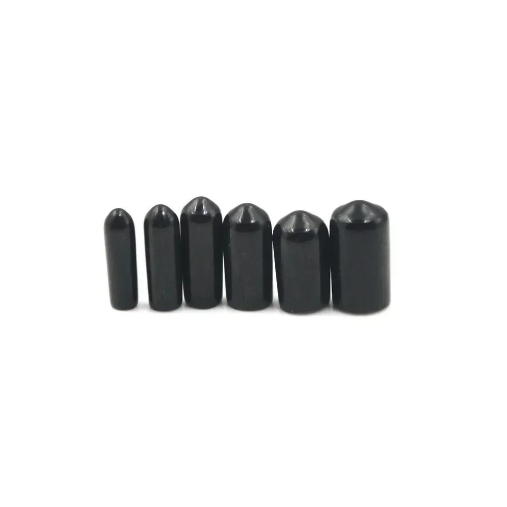 100pc Rubber Cap Screw End Cover Plastic Tube Hub Thread Protector Push-fit for Pipe Round Black M16 M18 M20 M25 M28 M30 M35 M45