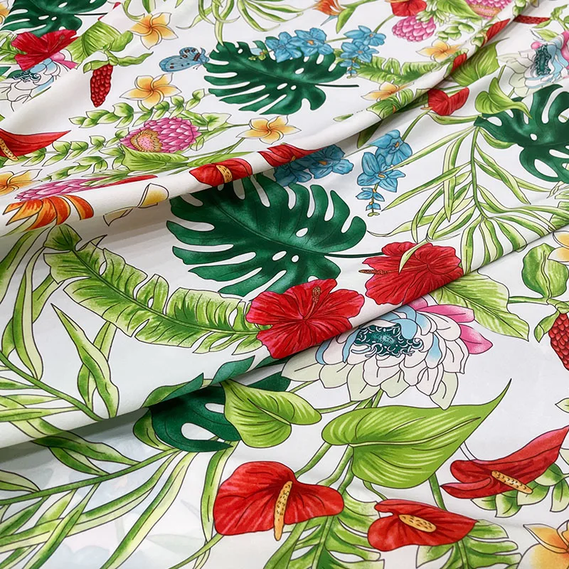 European And American Plant/Anthurium/Flower Printed Cotton Fabric For Women Dress Blouse Pants Handmade DIY Clth Sewing