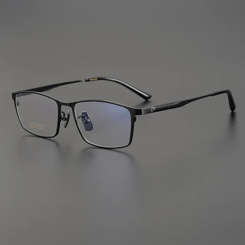 Pure Titanium Business Glasses Frame Men Fashion Square Full Rim Eyeglasses Unique Design Gold Color Spectacles Eyewear Gafas
