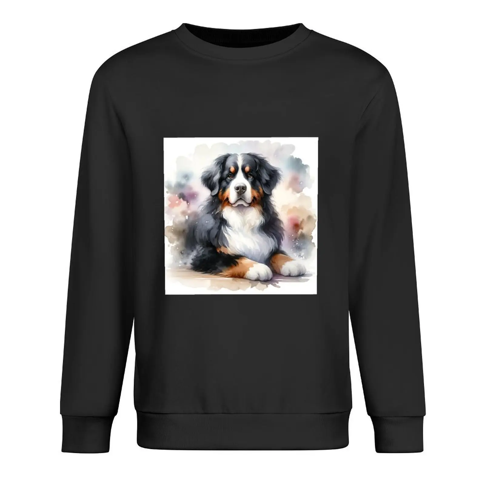 

Whimsical Bernese Mountain Dog Pullover korean autumn clothes men's winter sweater men wear blouse men's sweatshirt