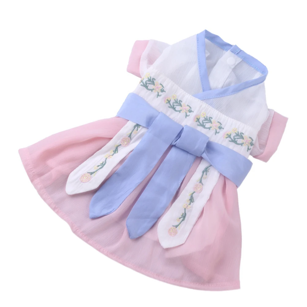 

1 Set Costume Dog Cat Chinese Traditional Lovely Cat Dress Comfortable Fit Durable Wear Elegant Decorative Clothing For Dogs