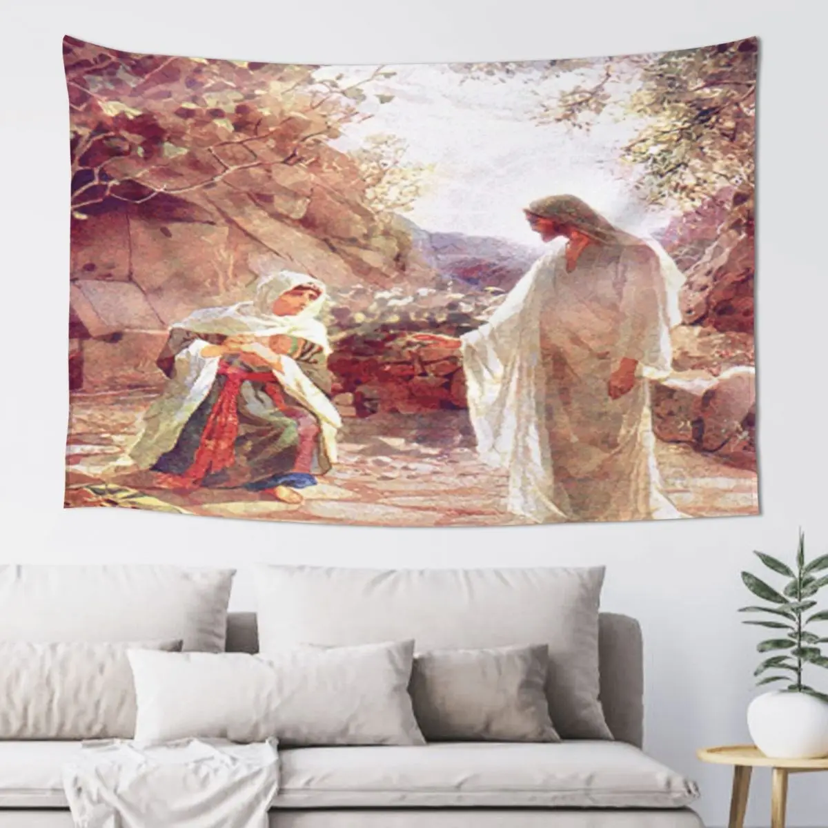 

Jesus Appears To Mary Magdalene Tapestry Wall Carpet Bedroom Organization And Decoration Tapestry