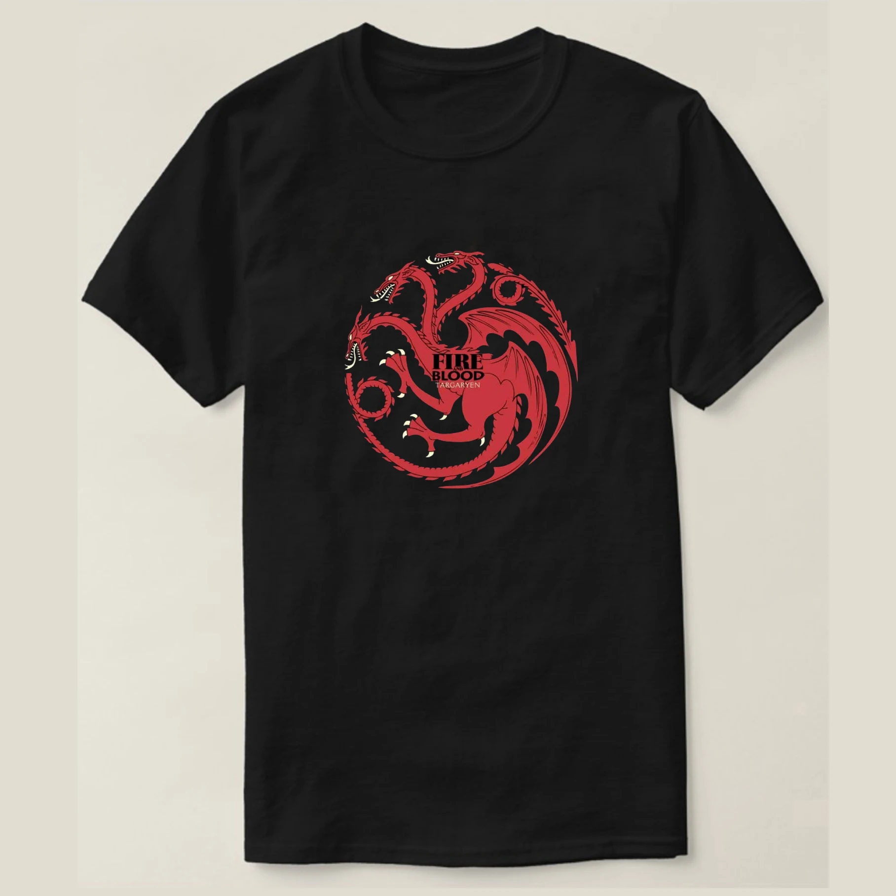 Targaryen Dragon Symbol Fire and Blood T Shirt Summer 100% Cotton O-Neck Short Sleeve Casual Mens T-shirt Size S-3XL