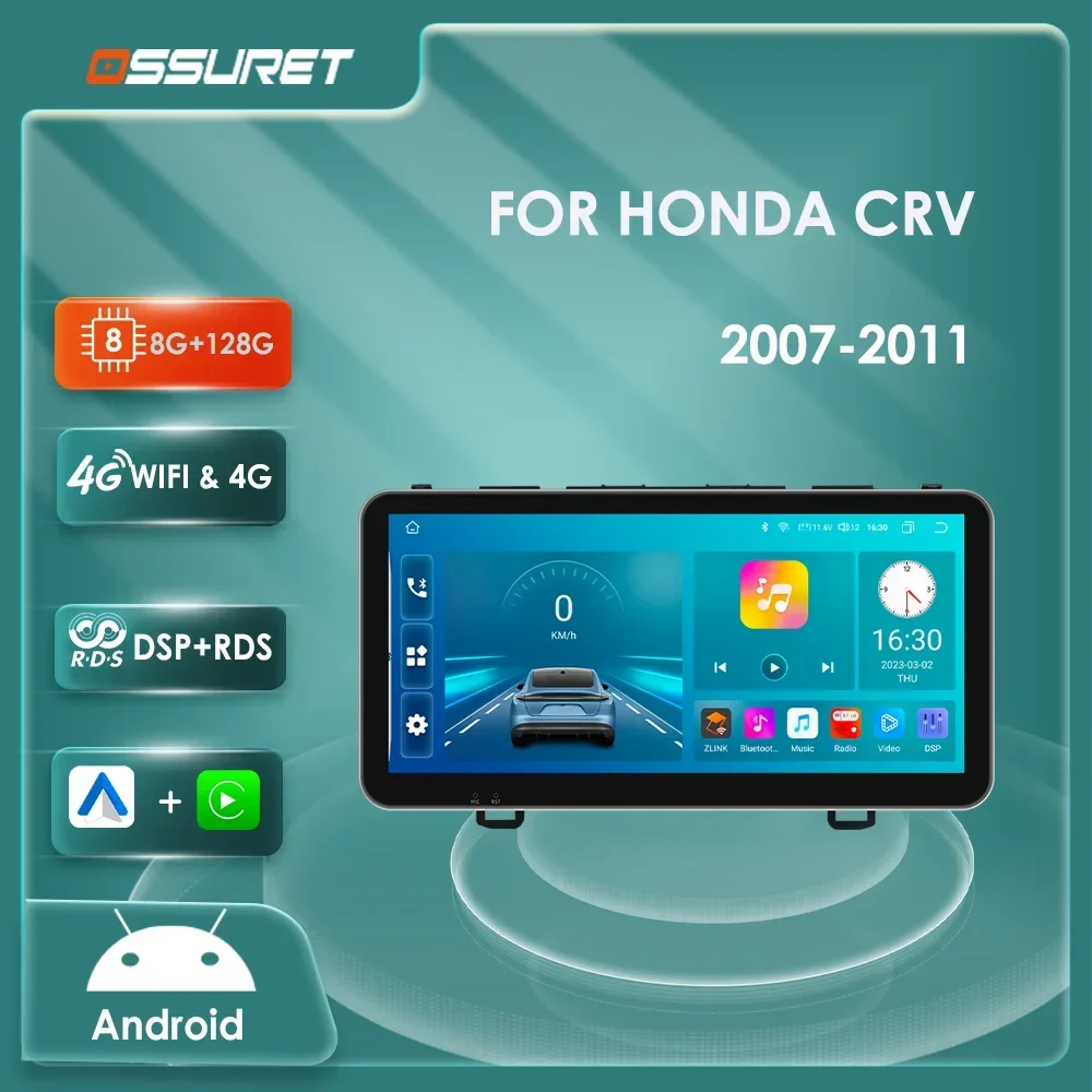 

4G 8-ядерный Android автомобильный радиоприемник GPS стерео для Honda CR-V 3 RE CRV 2007-2011 мультимедийный видеоплеер DSP Carplay 7862 головное устройство