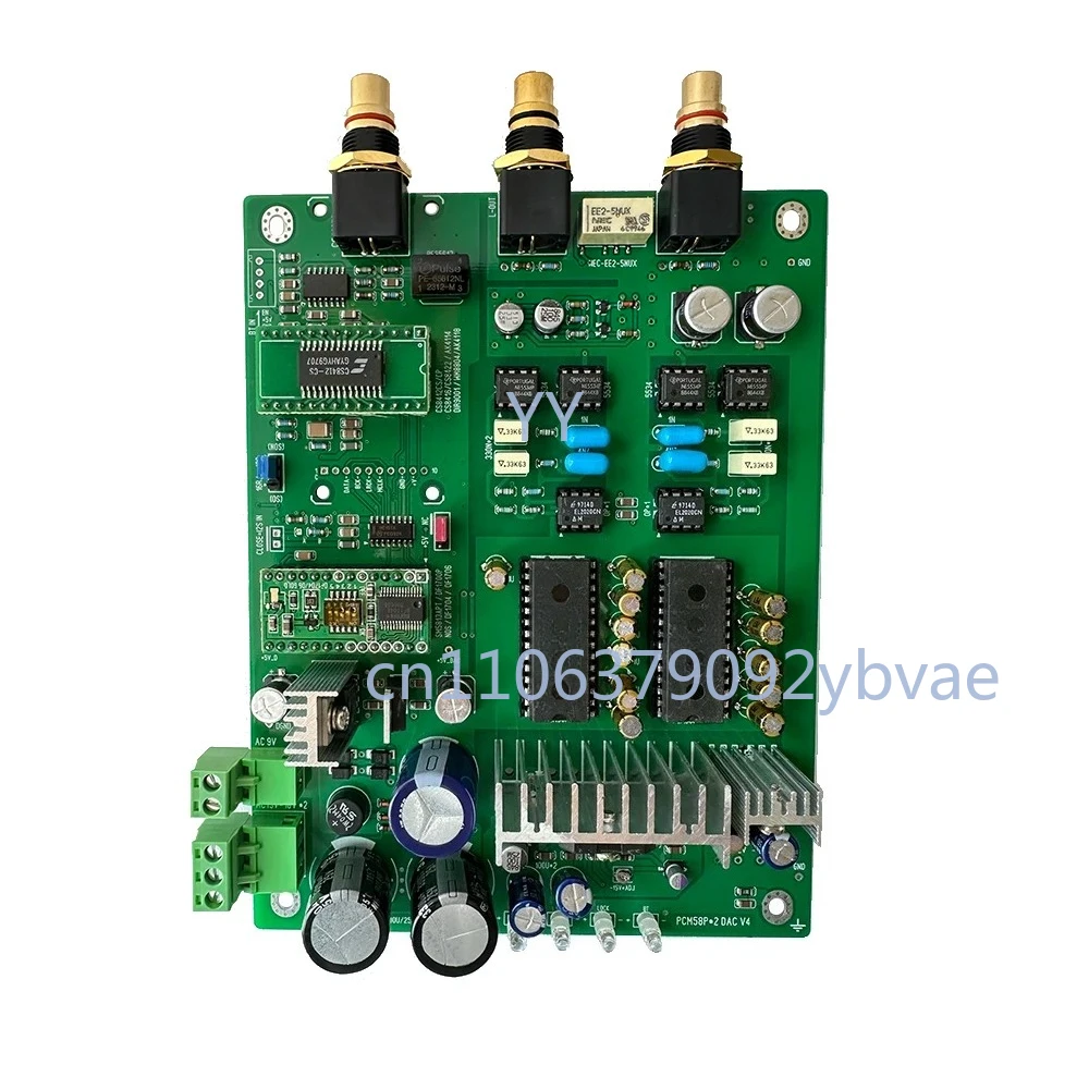 

Used PCM58P*2 DAC CS8412 Receive Decoder Board Coaxial Bluetooth I2S Input Balanced RCA Output NE5534Op AMP