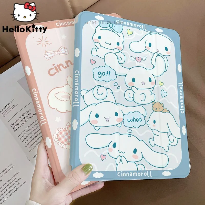 Sanrio Hello Kitty Cinnamoroll Ipad 2022 Air 5 4 3  New Model Three Fold 12.9 Inch ShockProof Case Tablet Ipad Mini 4 5 6 Covers