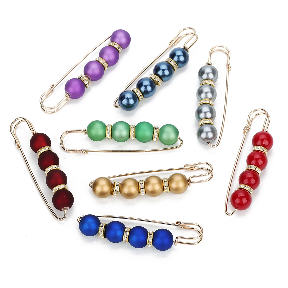 5pcs/lot Imitation Pearl Rhinestone Brooch Skirt Artifact Waist Pin Pants Scarf Fixed Safety Pin for Jewelry Clothing Accessorie