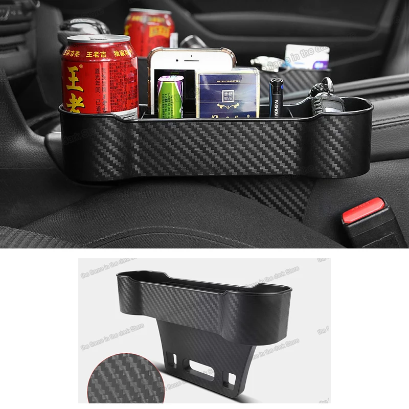 carbon fiber Car Seat Gap Storage Box drink holder for audi a4 a5 a6 a7 a8 q3 q5 q7 b8 b7 b9 c6 c7 c8 s4 s5 s6 s line sport