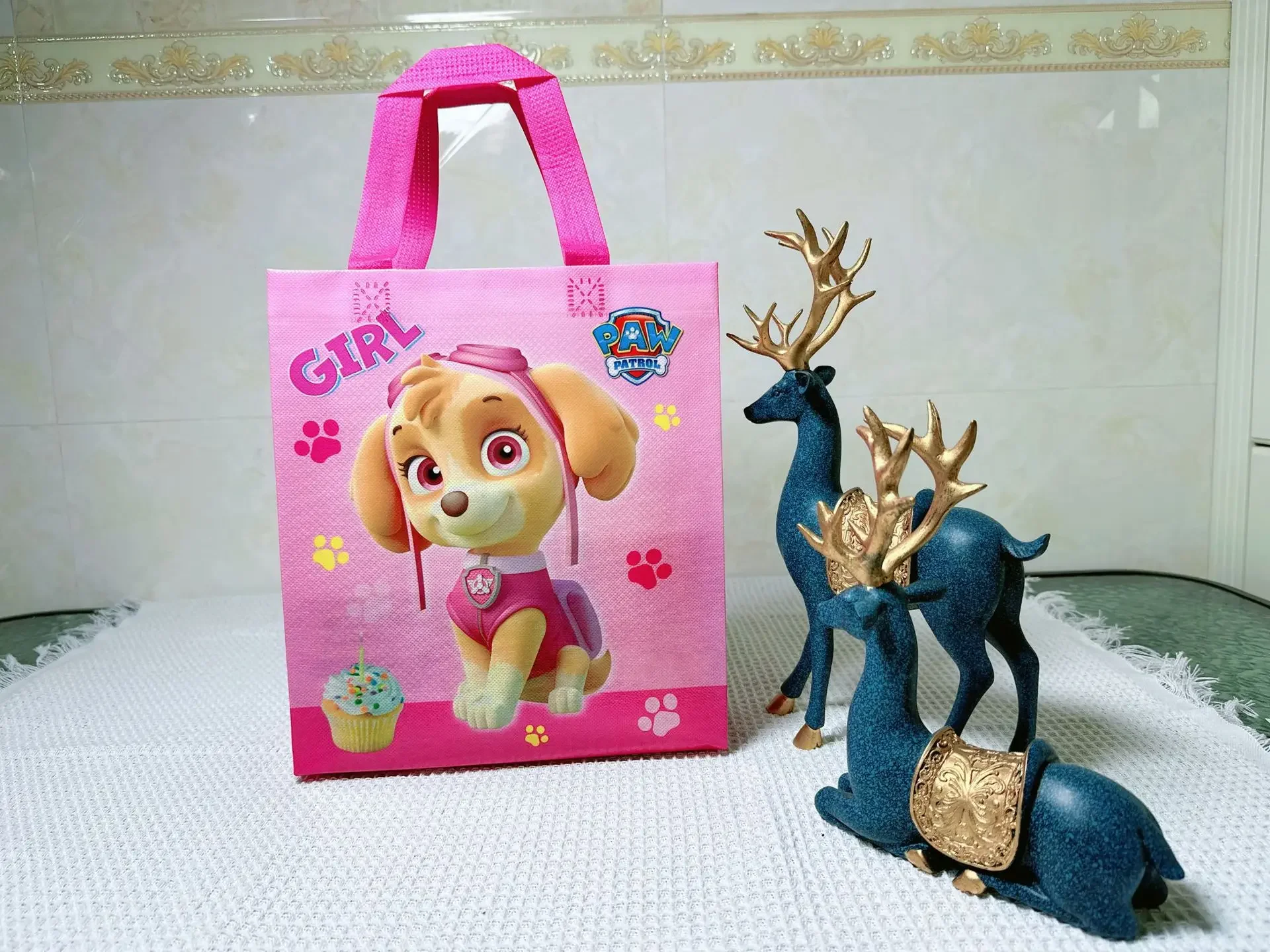 12pcs Paws Patrols Chase Skye Gift Bags Candy Loot Bags Marshall Everest Birthday Party Festival Decor Favor Party Supplies gift
