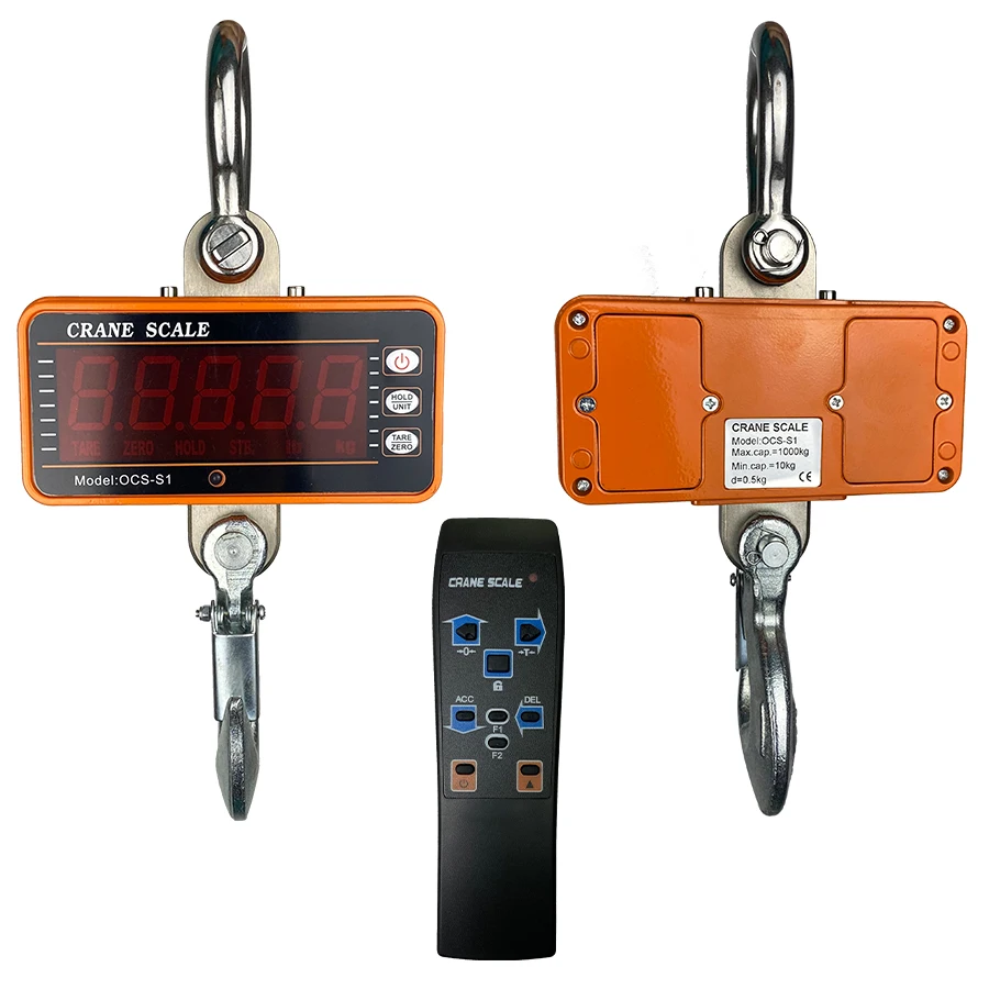 

Industrial Hanging Scale Digital Crane Scale 1 Ton 3 Ton 30mm LED Display 2 Years Rechargeable Battery,battery OCS GS