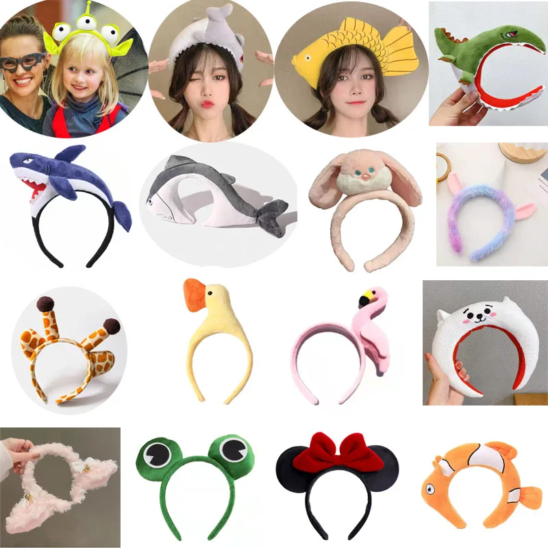 12pcs Winter Plush Headband Alien Cosplay Costume Anime Monster Hairbands Headband Stretchy  Hair Accessories Beauty Skincare