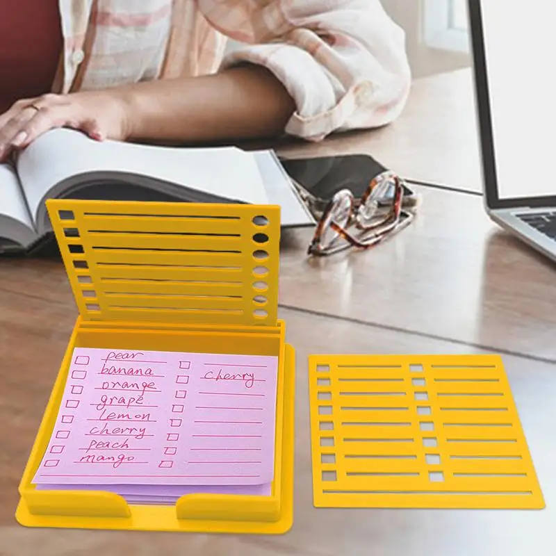 Portátil Sticky Note Stencil, Versátil Note Holder, Double Insert Storage Box, Adequado para Professores, Casa, Escola