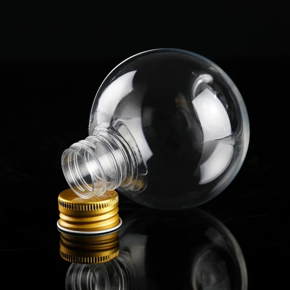 

50pcs Lightbulb Bottle Clear Plastic Juice Bottles Portable Leakproof Drink Containers For Water Milk Coffee Yogurt Party