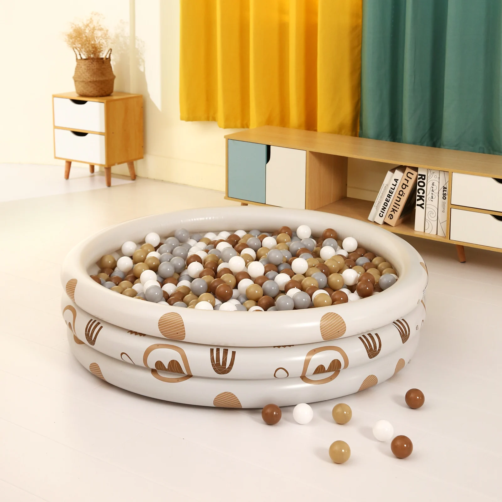 5,5 cm 100 pièces boule souple Non toxique gratuite avec sac en filet pour enfants fosse à balles et jouet d'eau de piscine