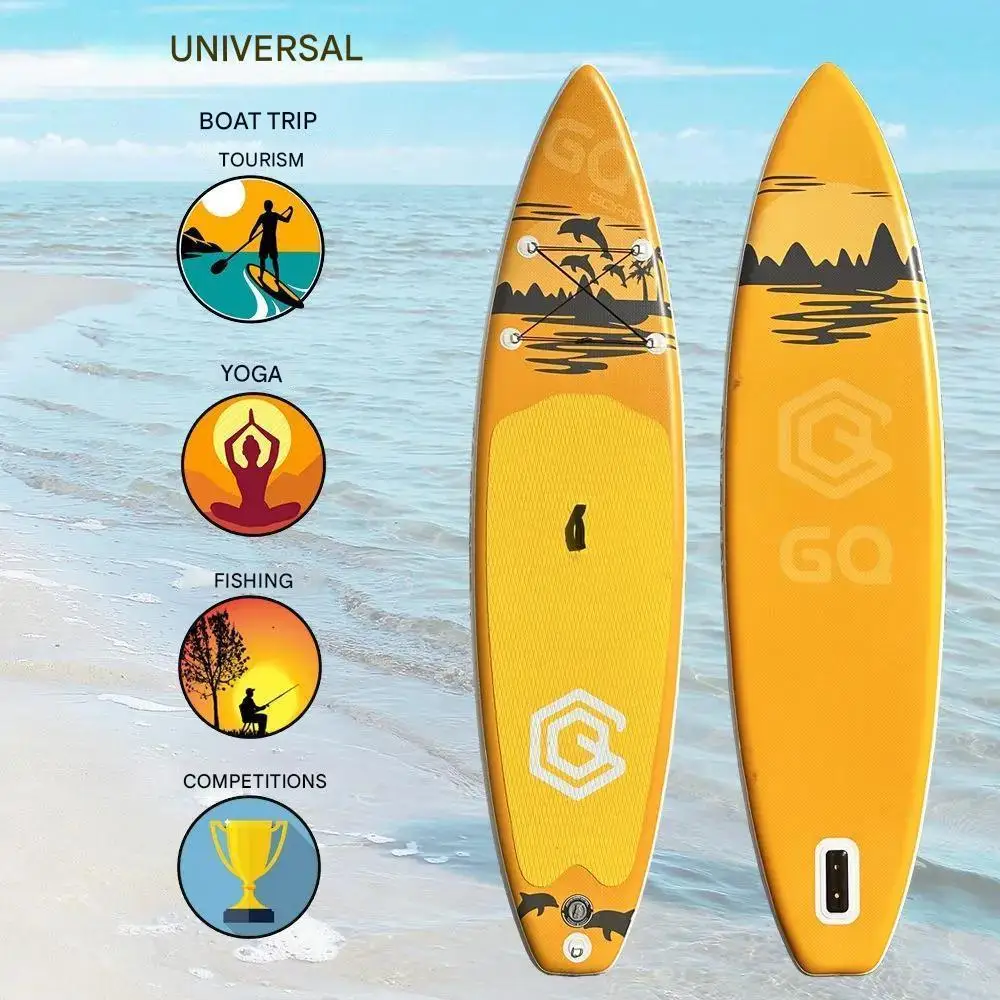 لوح SUP قابل للنفخ GQ DP BOARD SUP للسباحة وركوب الأمواج مع مضخة ومجداف ومقود أمان