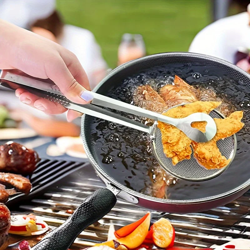 2pcs Deep-fried Strainer Spoon - Multifunctional Kitchen Gadget for Stir-Frying and Oil Draining