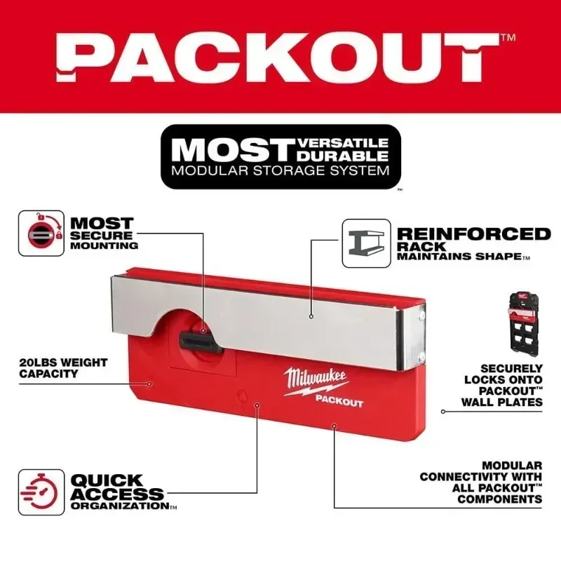 Milwaukee PACKOUT Belt Clip Rack Use Metal Component Deposit Tool Tape Measure Goods Convenient Style MILWAUKEE Tools 48-22-8344