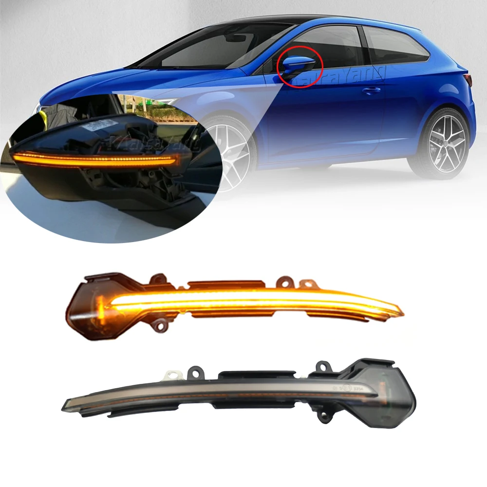 2 قطعة الجانب الجناح التمرير الديناميكي الوامض بدوره مصباح إشارة لمقعد ليون III Mk3 5F ST FR Cupra Arona KJ7 2013 2014 2015 2017 2018