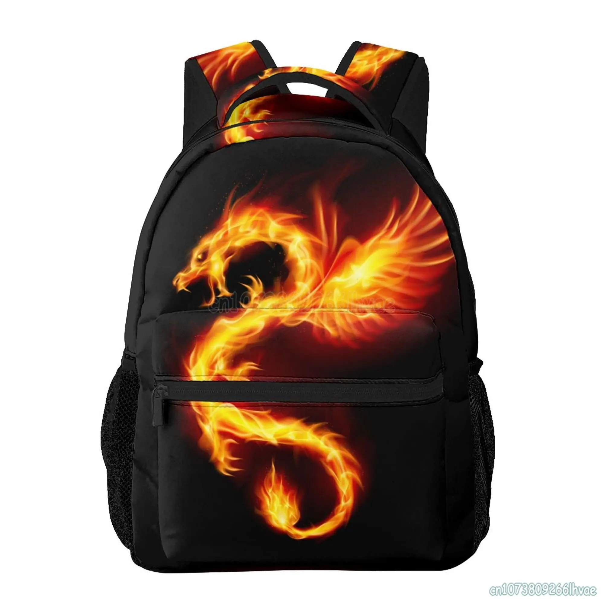 Sac à dos scolaire Dragon de feu doré pour garçons et filles, sac à livres pour adolescents, sac de voyage décontracté, sac de randonnée, sac de camping, sac à dos pour ordinateur portable pour adultes