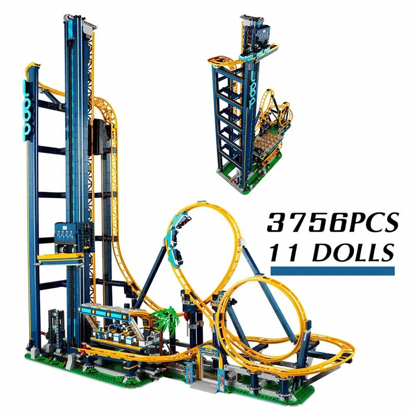 

In stock Loop Roller Coaster Amusement Park 3756pcs Building Block Bricks Compatiable 10303
