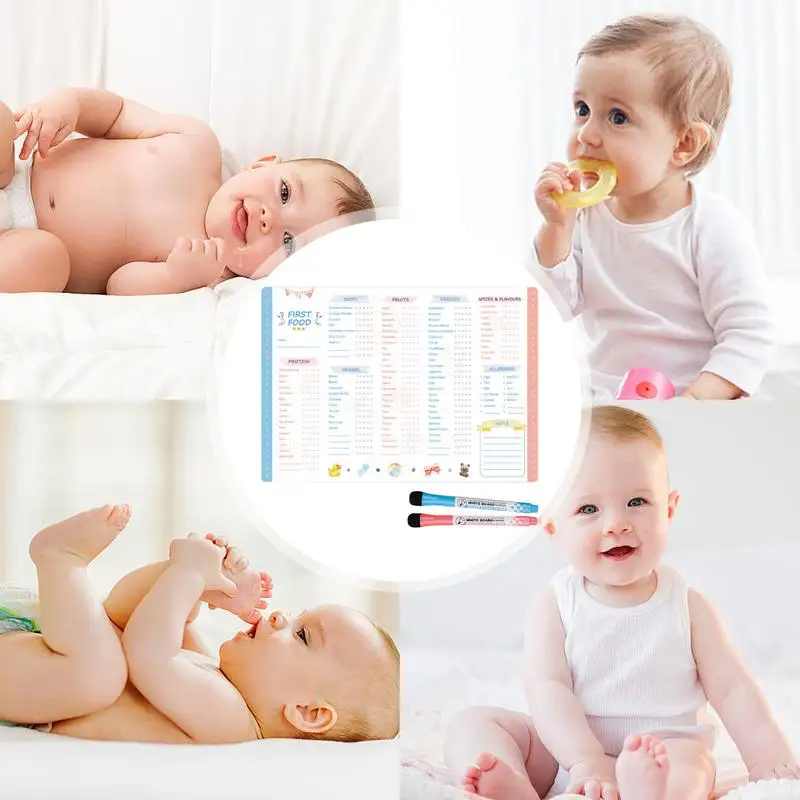new Reusable First Foods Tracker Checklist Fidget Magnetic Baby First Foods Checklist Repeatable Baby Feeding Chart Checklist