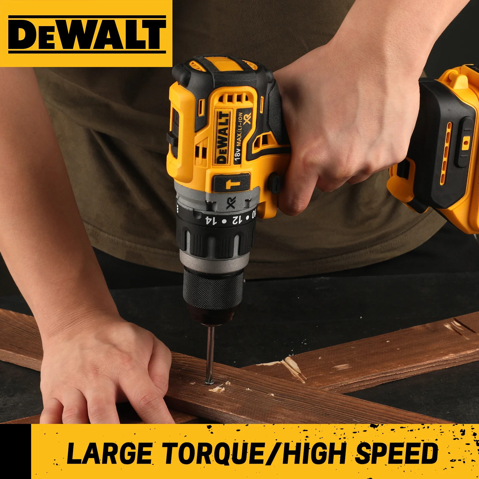 BrushlessImpact Drill HighTorque Cordless Electric Screwdriver Suitable for CarRepair/Construction Compatible withDEWALT 20VBatt