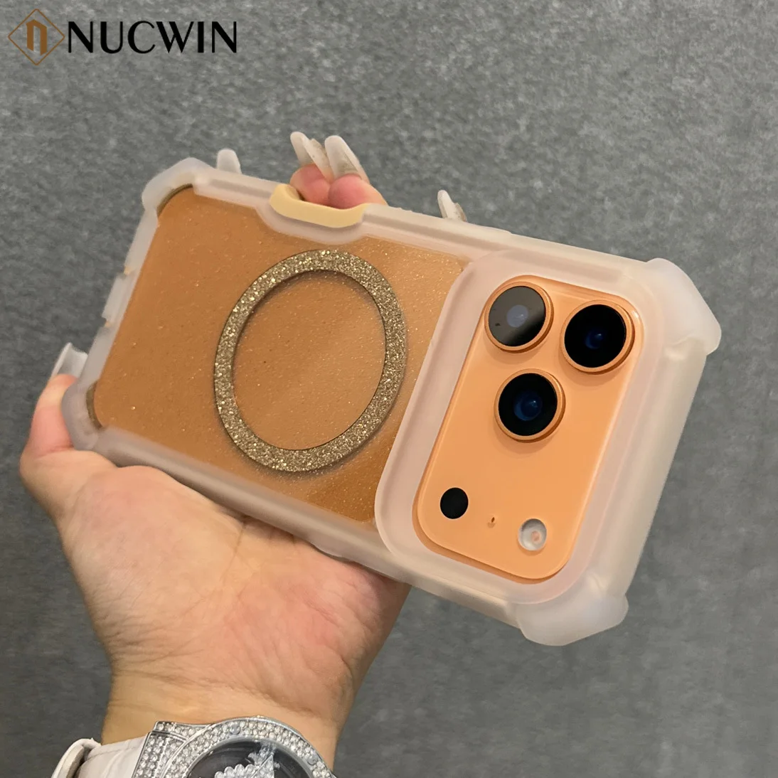 حافظة هاتف مغناطيسية لامعة لهاتف آيفون 17 برو ماكس 14 15 16 برو ماكس بلس 17 اير 13 غطاء مغناطيسي مقاوم للصدمات